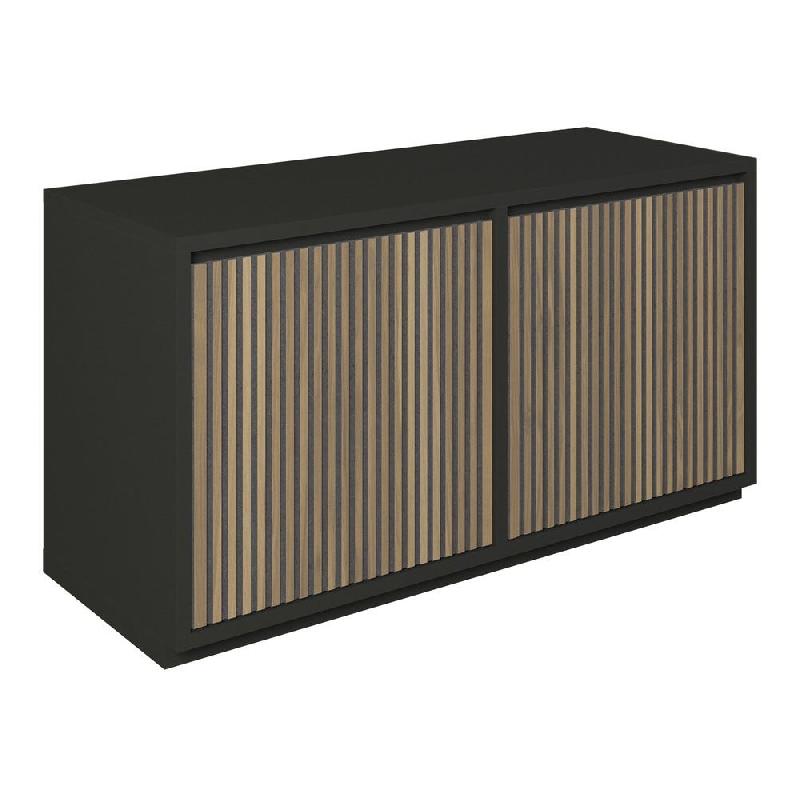 Meuble Vertigo T01 4 tiroirs à l'anglaise MDF noir et olivier 120x47x60 cm_0