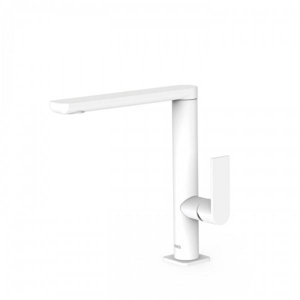 MITIGEUR LAVABO BLANC MAT BEC 35X15 MM - TRES 20020502BM