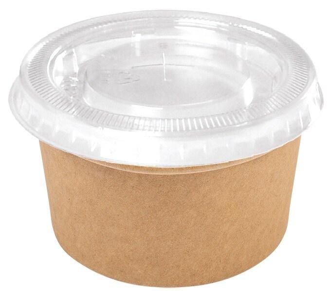 NOVACUP Combo Pot à Glace carton Kraft 160ml  VALUE PACKCouvercle recyclableSorbet Dessert Glacé    ø85x52mm Idéal Glace Artisanale - Lot de 5000_0