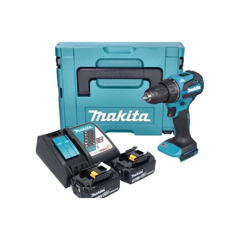 Perceuse-visseuse Brushless métal bleu et noir 18 V Makita - bleu DDF490RMJ_0