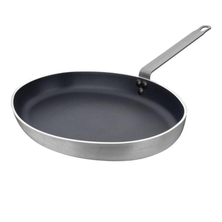 Poêle ovale en aluminium PRO 3,2 Litres, (L)400 x (P)280 x (H)114 mm, avec revêtement teflon antiadhésif, compatible tous feux_0