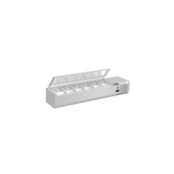 Polar Saladette inox réfrigérée positive de préparation 6 x GN 1/4 (P)100 mm, à poser avec couvercle, 110 W, 220 V - MONO - 5050984637599_0