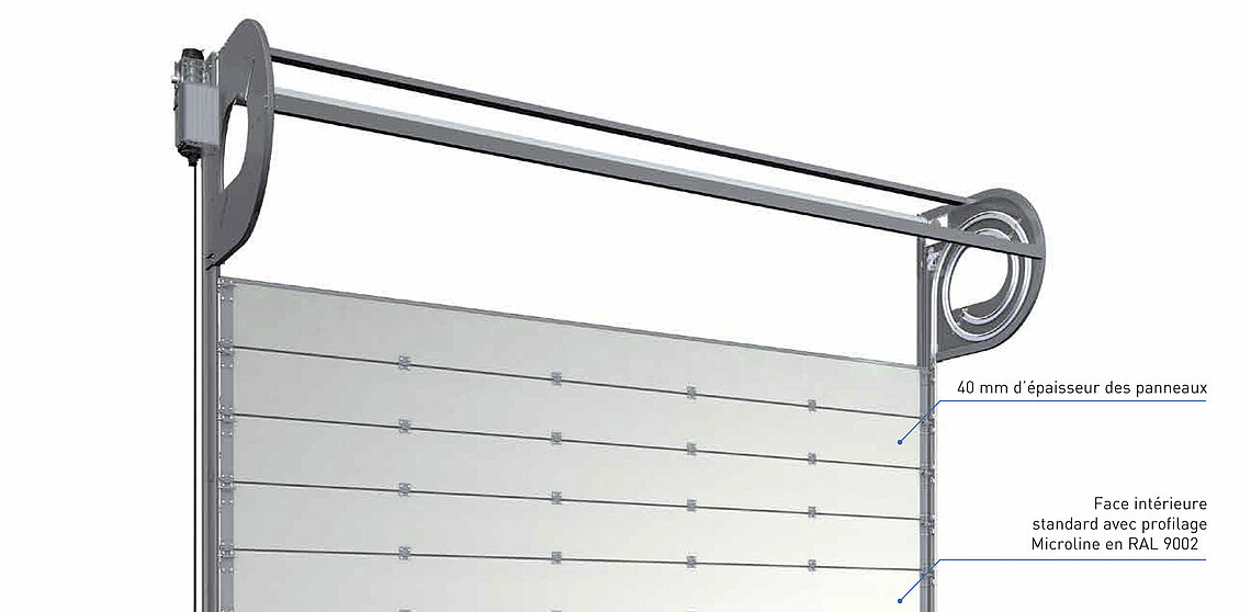 Porte sectionnelle industrielle super rapide avec rideau isolé Novospeed Thermo / repliable plafond / plein / en métal / 5000 x 5000 mm_0