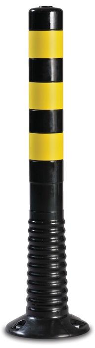 Potelet à mémoire de forme TPU noir/jaune D. 80 mm - à visser avec matériel de fixation - hauteur 750 mm au-dessus du sol_0