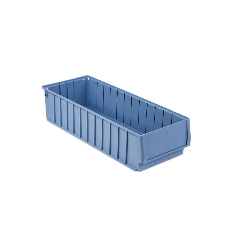 PROREGAL Bac à étagères 600 BH avec étiquette & capot de protection | HxLxP 14x23,4x60cm, 15,4 litres | Bac à bec, boîte d'étagère - bleu plas_0