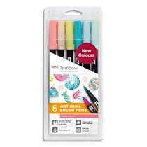 SET DE 6 FEUTRES-PINCEAU ABT DUAL BRUSH PEN ASSORTIS CANDY, ENCRE À BASE D'EAU, AQUARELLABLES