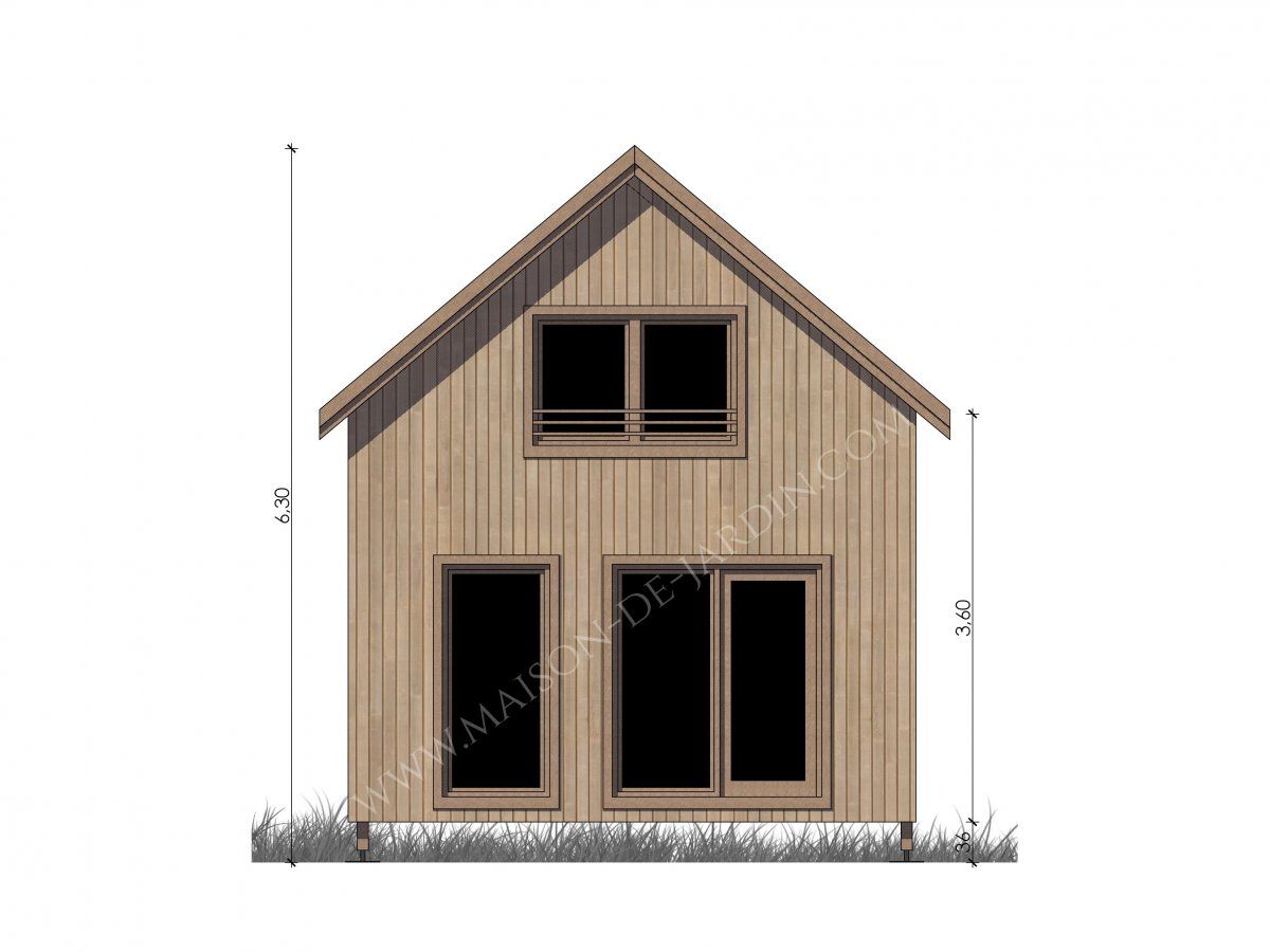 Studio de jardin - maison de jardin en ossature bois avec terrasse et mezzanine - Lille 37 m²_0