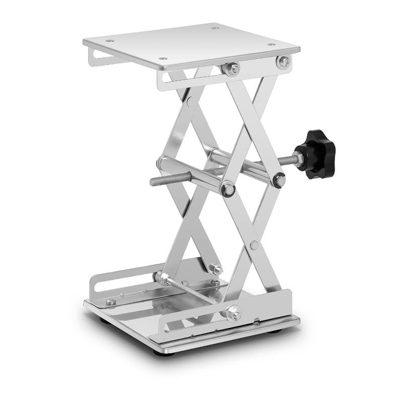 Table élévatrice de laboratoire Steinberg Systems - plateforme 15x15 cm - acier inoxydable - hauteur réglable 7,5 à 26 cm - capacité 3 kg - réf. 14_0005753_0