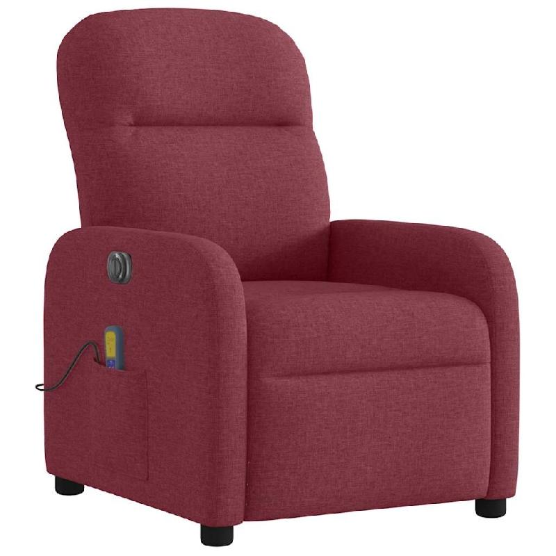 VidaXL Fauteuil de massage inclinable électrique Rouge bordeaux Tissu Modèle Derdoria - 3302965_0