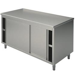 Virtus group Meuble Bas Inox avec Portes Coulissantes sans Dosseret - 900 x 600 - Virtus - 0698142975494_0
