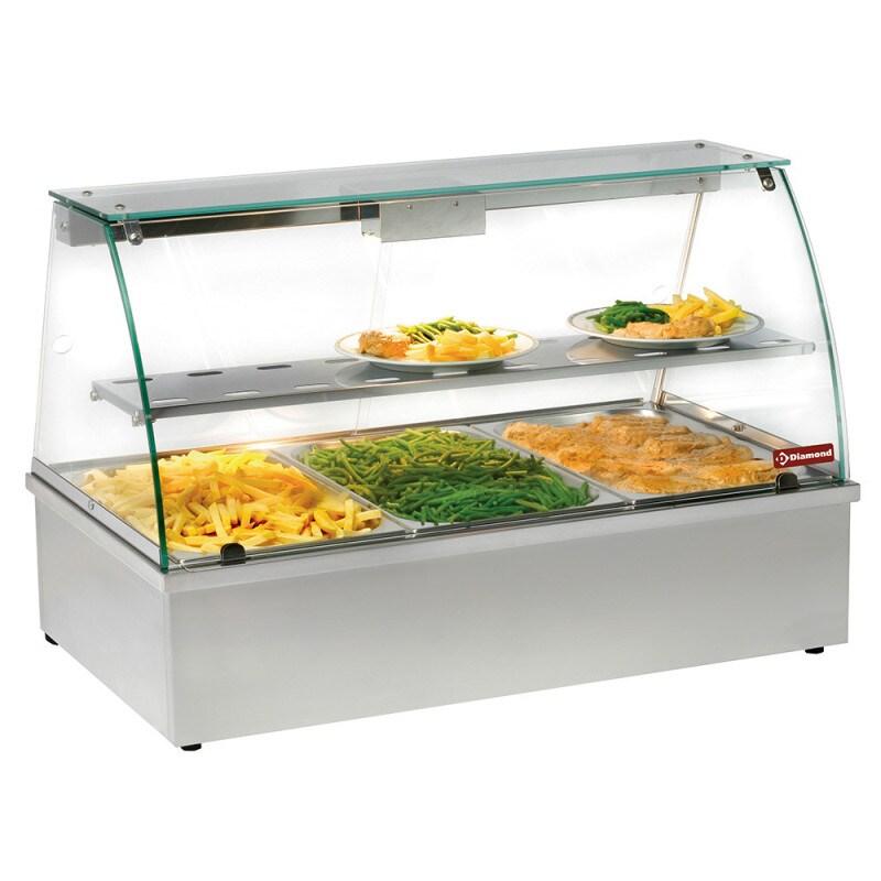 Vitrine chauffante bain-marie 3 GN 1/1 panoram. - Diamond - 0605848968132_0