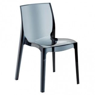 012342 - Chaises empilables - Weber Industries - JEWEL en polycarbonate gris transparent - largeur 52 cm_0