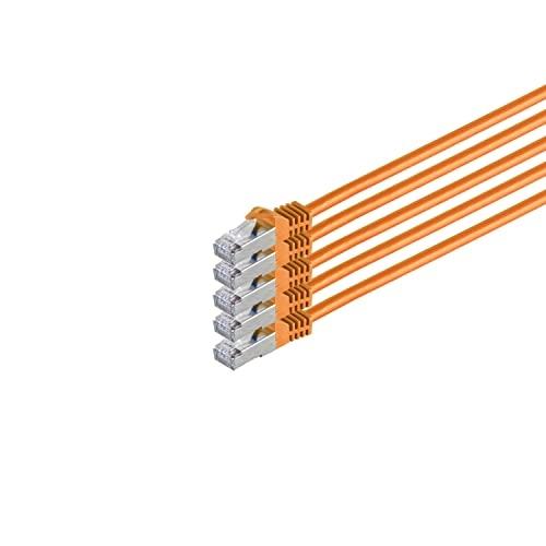 S-Conn Cat. 7 S/FTP 3 m - Câble réseau RJ45 orange - Blindage S/FTP (S-STP) - Contacts plaqués or_0