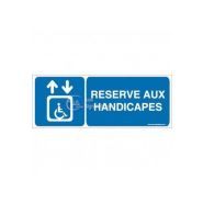 8000-B-v-160 - Panneau Ascenseur Réservé Aux Handicapés Horizontal - AUA Signalétique - Dimension 160x60 mm_0
