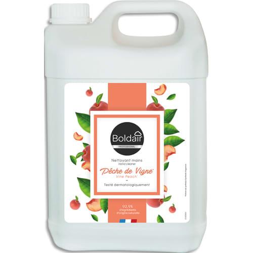 Boldair - Savon liquide doux à la glycérine - Parfum pêche de vigne - Bidon de 5 litres - 99% d'ingrédients d'origine naturelle_0