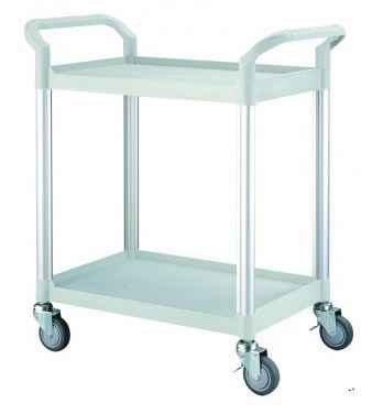 Chariot de soin hospitalier polyvalent gris clair - 2 plateaux - 800 x 480 x H950 mm - Réf. 65005HS808E3_0