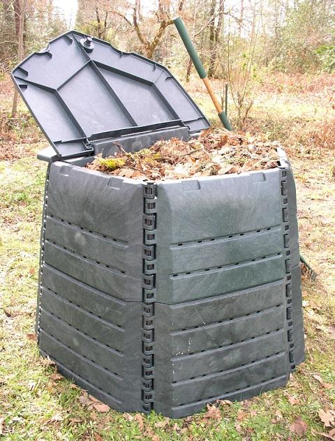 Composteur végétal - 100% recyclé en polyéthylène haute densité - Écologique et simple à monter_0