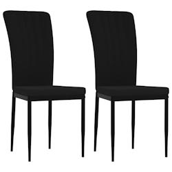 Décoshop26 - Set de 2 chaises de salle à manger cuisine en tissu velours noir cadre en fer DEC025562 - noir 3000255315888_0