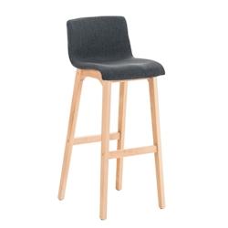 Décoshop26 - Tabouret de bar x1 avec repose-pieds structure de 4 pieds en bois assise en tissu gris foncé 10_0004973 - gris 3000252388243_0