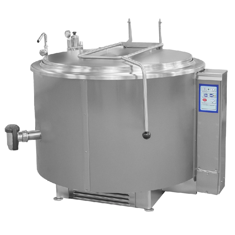 EURAST - Marmite cylindrique à gaz 500 litres chaleur indirecte - 1320x1330x1180 mm - 48 Kw + 100 W 230/1V - 18613500 - inox 18613500_0