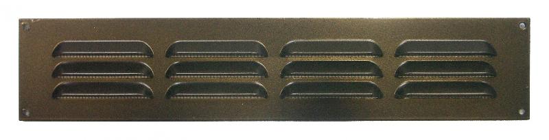 Grille d'aération aluminium laqué - 5 x 24 cm - Pour intérieur et extérieur - Avec moustiquaire_0