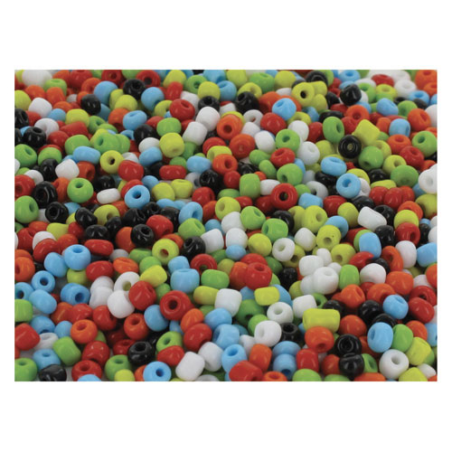 PERLES O COLOR - ROCAILLES OPAQUES - DIAMETRE 5MM - COULEURS ASSORTIES - BOCAL DE 500