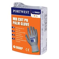Portwest - Gants anti coupures MR enduit PU emballés individuellement Gris Taille 7 - 5036108305094_0