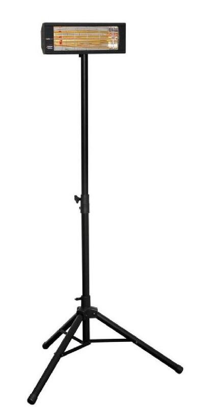 Rampe de chauffage électrique infrarouge SMART IP24 - 2 kW, noir, discrète - BURDA - pour terrasses et balcons_0
