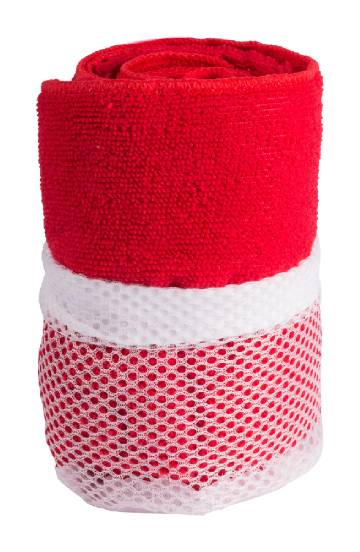 Serviette de sport en microfibre - 185 gr/m² - avec pochette - couleur rouge_0