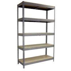 SimonRack Étagère Industrielle, 2000x1800x750 mm, 5 Niveaux en bois, 600 kg , Étagère Charge Lourde, Galvanisé/Bois - Simonforte - métal 8435104990681_0