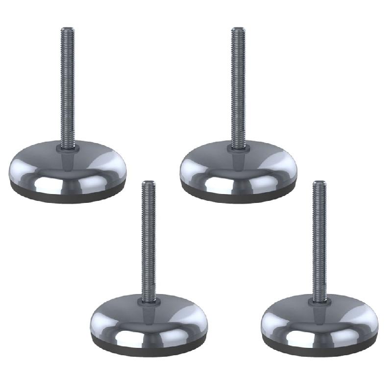 Pieds de nivellement en acier inoxydable 12x100x105mm et patin anti-vibration 1200kg-Set of_0