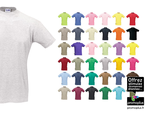 Tee-shirt publicitaire personnalisable - unisexe, 100% coton semi-peigné, 150g - 38 coloris, tailles XS à 3XL_0