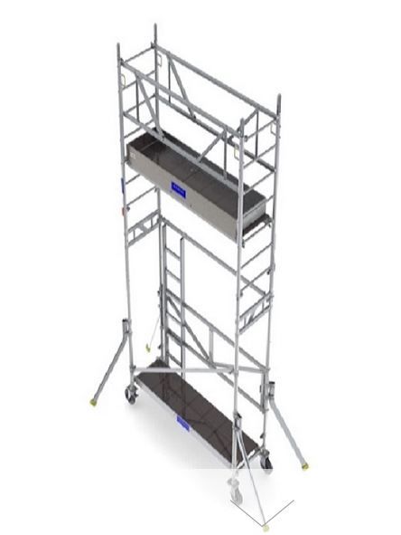 Échafaudage aluminium Banchalu ULTRALU - Hauteur de travail de 4.00 m à 9.75 m - Plateau baquet alu/bois avec trappe_0