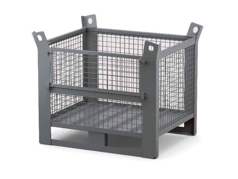 Caisse palette grillagée omega avec 1/2 porte rabattable 1200x800_0