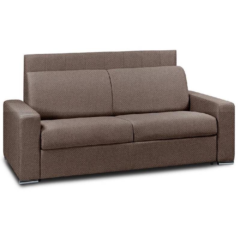 CANAPÉ LIT CANAPEXPRESS  LATTES MATELAS MÉMORY  22CM TÊTE DE LIT INTÉGRÉE  VELOURS  MARRON_0