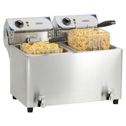 Friteuse électrique avec vanne de vidange 2 x 7 litres Casselin - CFEV72B_0