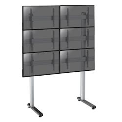 KIMEX Support sur pieds mur d'images pour 6 écrans TV 45''-55'' - A poser - gris 3700685416871_0