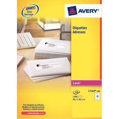 Pochette de 600 étiquettes laser 99,1x33,9mm - 100 feuilles A4 - Compatibles imprimantes laser - Vélin extra-blanc 145g/m²_0
