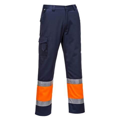 PORTWEST L049 PANTALON COMBAT HI-VIS BICOLORE ORANGE/MARINE - TAILLE L - STANDARD