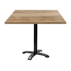 Restootab - Table 90x90cm - modèle Bazila chêne slovène - marron fonte 3760371512010_0