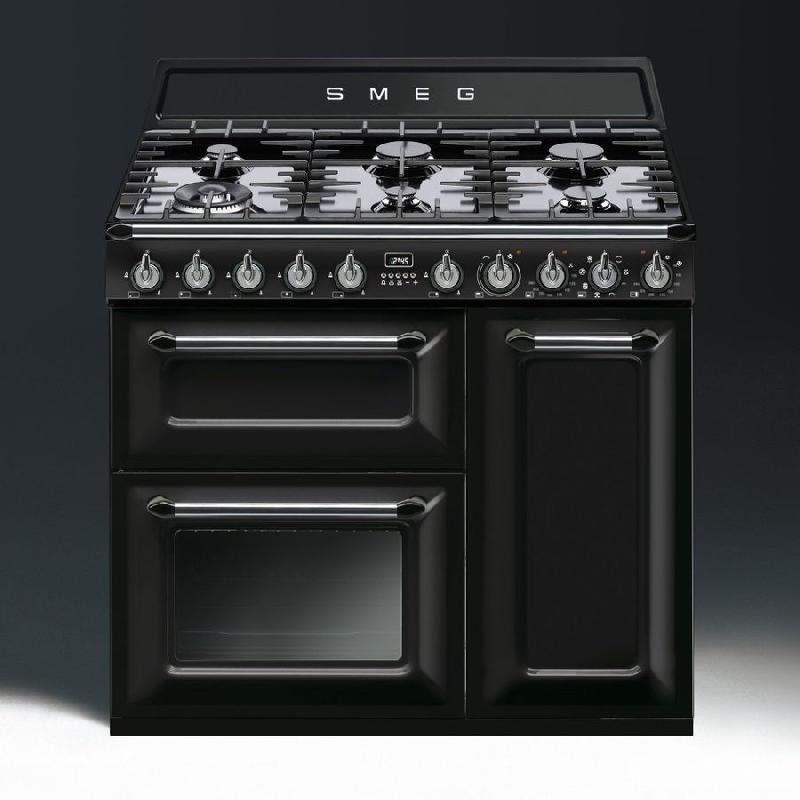 SMEG - CUISINIÈRE GAZ CENTRE DE CUISSON 90CM VICTORIA TR93BL (TR 93 BL) NOIR_0