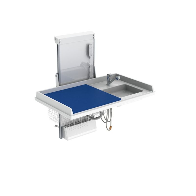 Table à langer électrique pour handicapé - Granberg 334-141-011 - largeur 140 cm avec lavabo et robinet_0