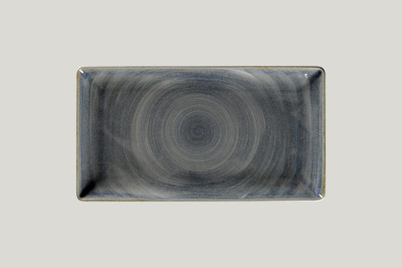 ASSIETTE PLATE RECTANGULAIRE GRIS PORCELAINE 33,5X18,5 CM RAKSTONE SPOT