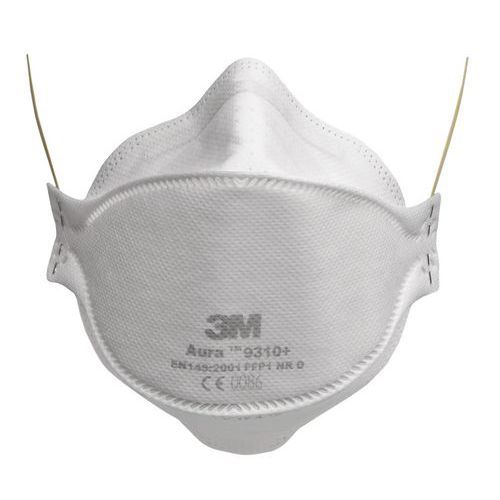 3M 10 DEMI-MASQUE RESPIRATOIRE PLIABLE À USAGE UNIQUE AURA 9300+ - FFP3 3M