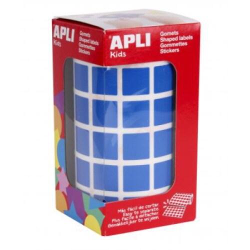 Apli 2832 gommettes carrées, 15x15 mm, en rouleau, coloris bleu - 8410782124764_0