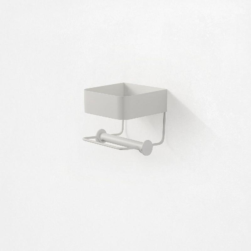 AQA Design Porte-papier toilette avec étagère SHIGA blanc. L.13,5 P.13,5 H.13,5 MP02060 - blanc métal MP02060_0
