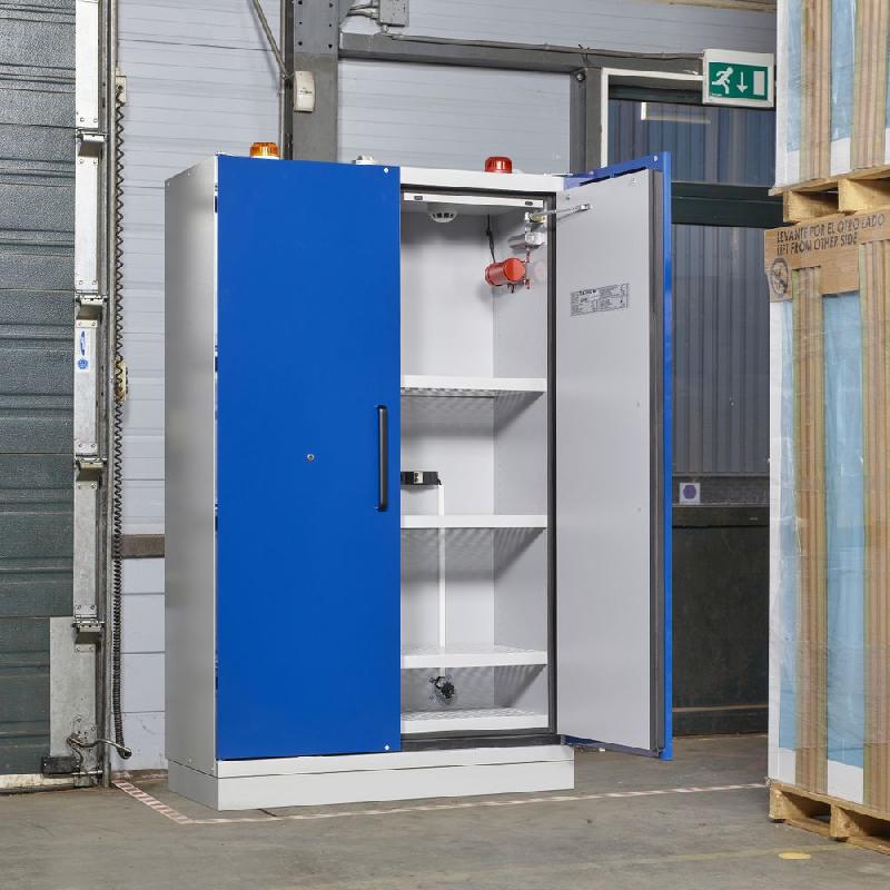 Armoire de stockage batteries lithium-ion EN 14470-1 Justrite - 207 x 60 x 60 cm / 1 porte gauche_0