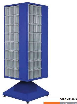 Armoire métallique rotative à tiroirs - Code MT120-3 - Dimensions extérieures 600x600x1660mm - Capacité 96 unités_0