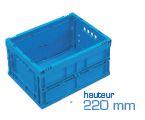 Bac pliable plein - Bac147BP4322000 - 22L, poignées ouvertes, couleur bleu_0