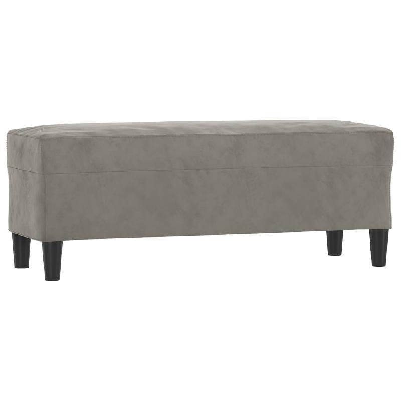 Banquette de salon - Banc en velours gris clair 100 x 35 x 41 cm - Référence 02_0010622_0